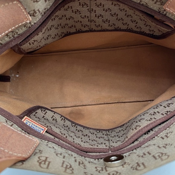 Vintage Dooney & Bourke Brown Tulip Tassel Tote Shoulder Bag - Picture 7 of 9